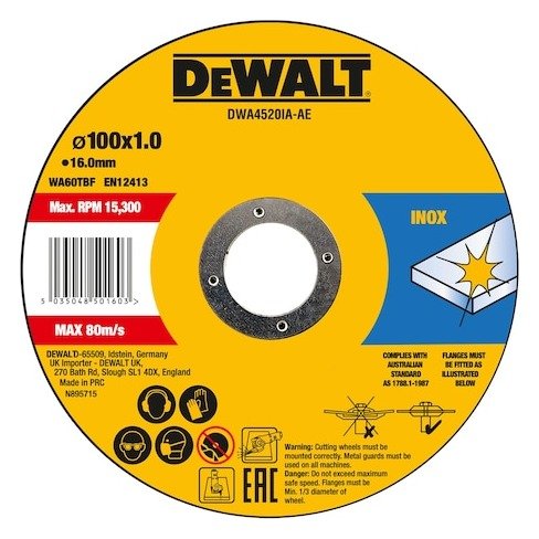 100mm x 3mm x 16mm Bonded Abrasive METAL Cut/Grind Disc