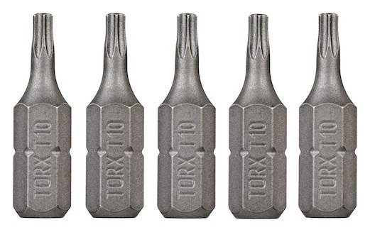 25mm T10 Screwdriver Bits (5 Pk)