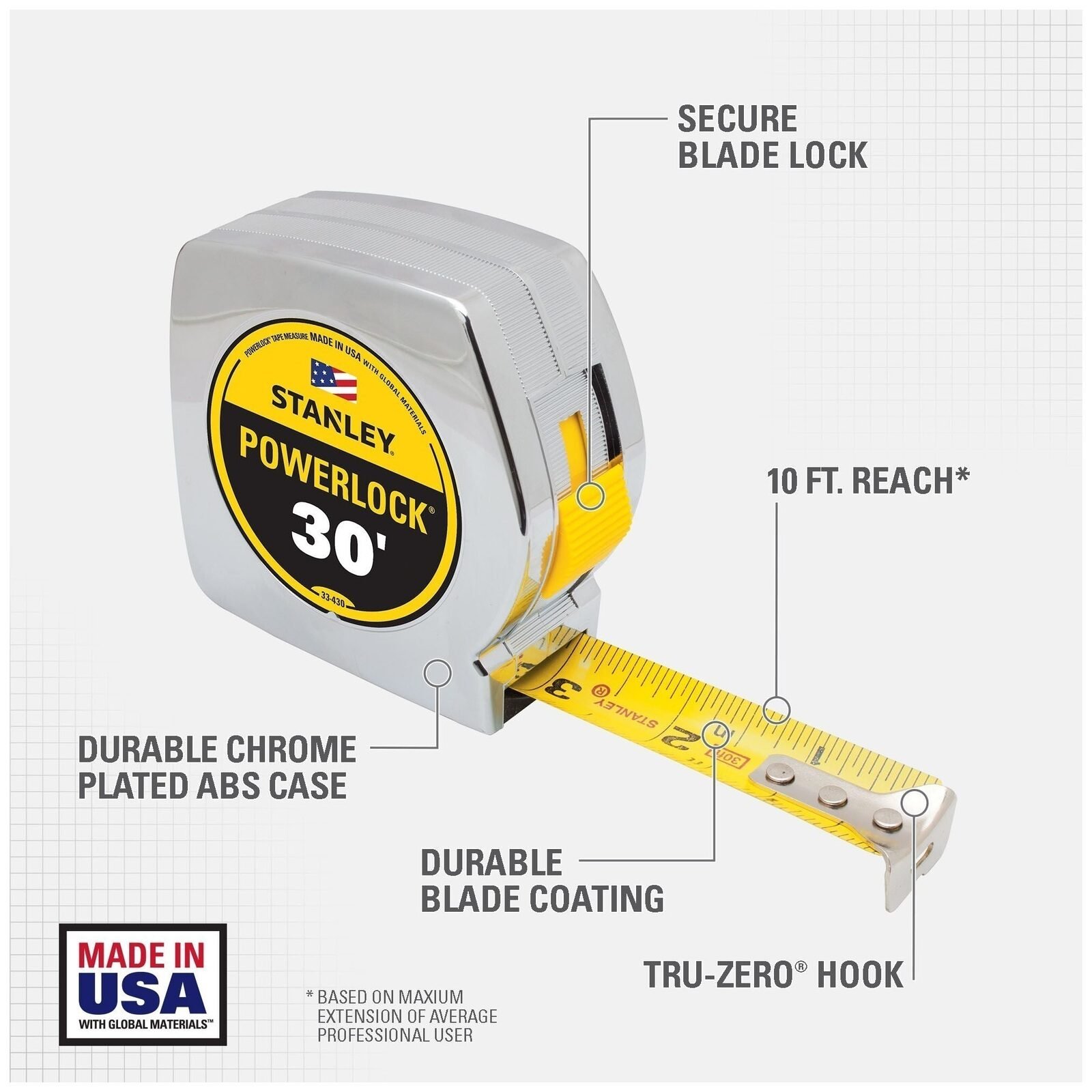 30 ft PowerLock Tape Measure with BladeArmor