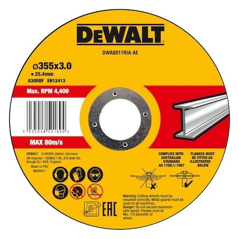 355mm x 3mm x 25.4mm Bonded Abrasive METAL Cutting Disc