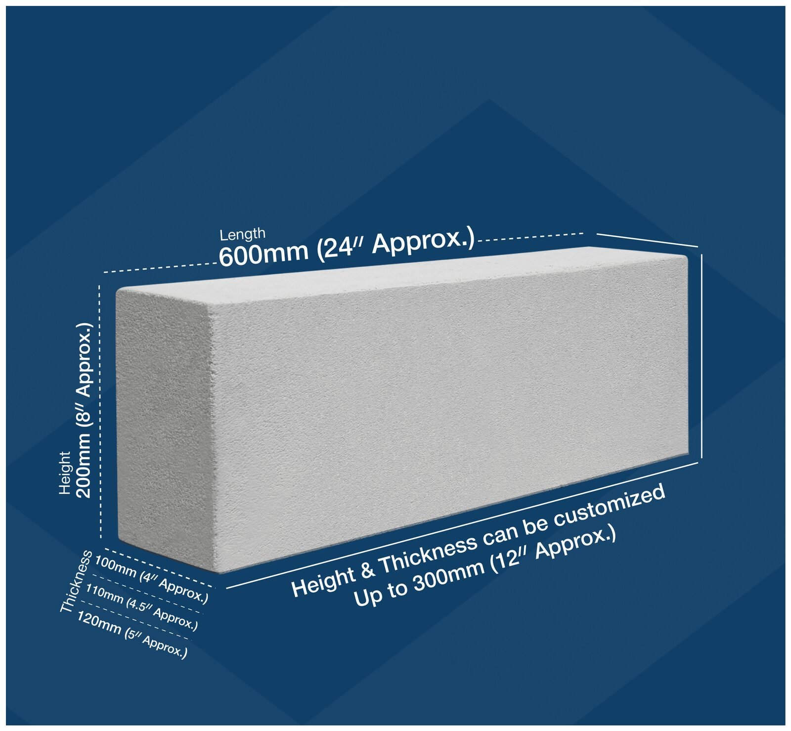 Blockwork AAC 600x200x200mm