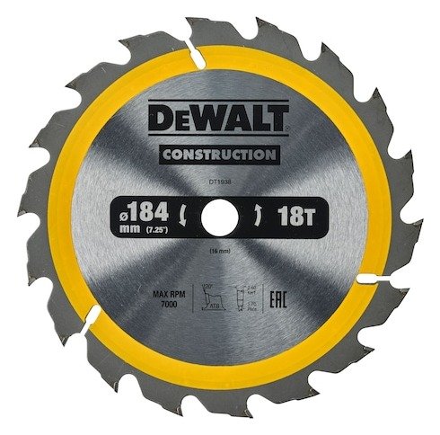 CONSTRUCTION 184mm x 16mm 18T Circular Saw Blade