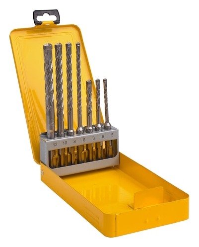 ELITE SDS PLUS Full Head Carbide 4-Cutter Drill Bit Set (7 pc.)