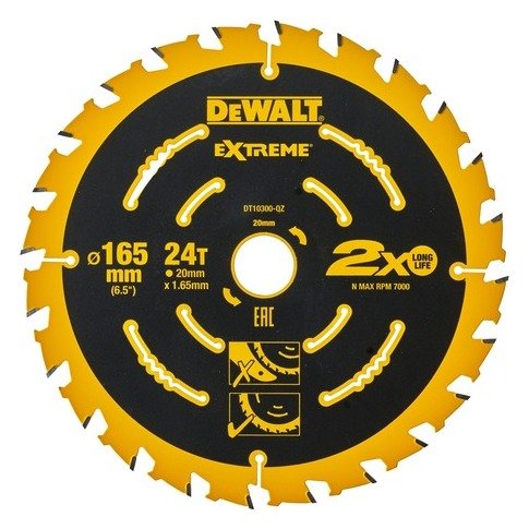 EXTREME 165mm 24T 2nd Fix Circular Saw Blade, 20mm Bore