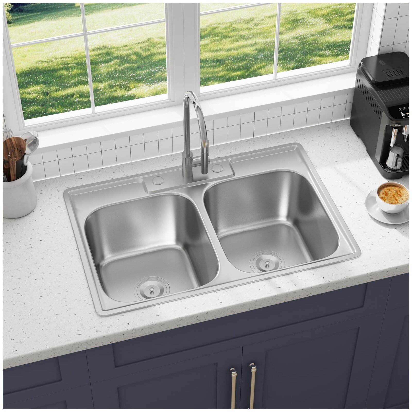 Kitchen Sink Stainless Steel Double Bowl