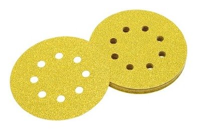 ROS 125mm 320G 8-Hole Multi Purpose Sandpaper Disc (10 Pk)